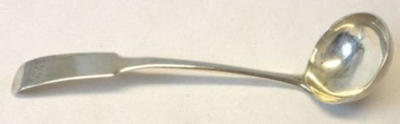 An interesting George III Scottish Toddy Ladle of elongated Fiddle pattern with circular bowl, 6”