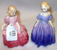 Two Royal Doulton Figures: “Rose” HN1368 and “Marie” HN1370, both 5” high (2)