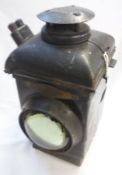 British Rail (Midland) Black Painted Adlake Non Sweating Lamp, 15 ½” high