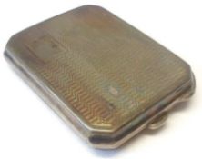 A George V engine turned Match Case Holder of rectangular form, with canted corners, 2 ¼” x 1 ¾”,