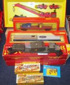 A Mixed Lot including Hornby R739 Breakdown Crane; R566 Satellite Launch; R719 BR Freightliner Wagon