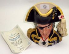 A Royal Doulton Large Character Jug, “Vice Admiral Lord Nelson” D6932; together with certificate,