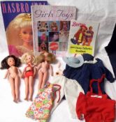 Three Sindy Dolls, to include 1960s and 1970s; together with a small quantity of Clothing and