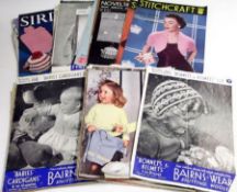 A collection of assorted Vintage Knitting Patterns and Embroidery Books