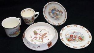 A small Collection of Royal Doulton “Bunnykins” Wares, comprises Cup and Saucer, Mug and Circular