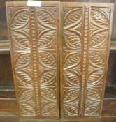 A pair of Carved Rectangular Oak Panels, formerly part of a largest piece, 18th/19th Century