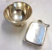 A Mixed Lot: Electroplated Hip Flask of curved square design with screw-on lid; together with a