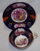 A 19th Century Puce Lustre Decorated Commemorative Cup and Saucer “The Royal Family” (Albert and
