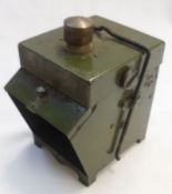 WWII period Electric Traffic No 2 Black Out Lantern complete with coloured glass, handle, clip and
