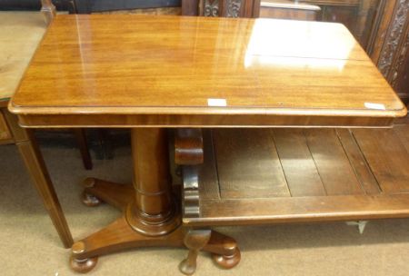 A Victorian Mahogany Metamorphic Height Adjustable Reading Table, the top with adjustable