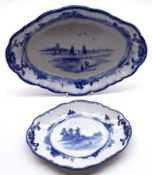 Two Doulton Burslem “Norfolk” pattern small Oval Double-Handled Platters, 11” long and 8” long,