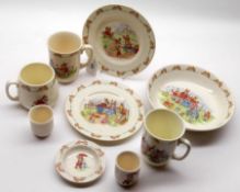 A Collection of Royal Doulton “Bunnykins” Wares, comprises three Mugs, two Eggcups, small Circular