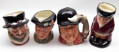 A Collection of four Royal Doulton Large Character Jugs: “Beefeaters”; “Monty” D6202; “Gone Away”