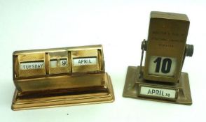 Two Vintage Brass Perpetual Calendars, one marked “Boulton & Paul Ltd, Structural Engineers,