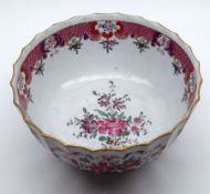 A Decorative Samson Circular Bowl, painted in the Oriental manner with floral sprigs etc below a