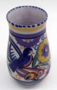 A Poole Pottery (Carter Stabler & Adams) Baluster Vase, decorated with a bluebird design below a