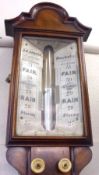 A mid-19th Century Mahogany Cased Stick Barometer, J B Dancer, Optician – Manchester, the arched and