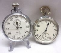 A Mixed Lot of Military Issue Chromium Plated Stop Watch with button-wind by Smiths, Numbered to