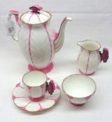An Aynsley Coffee Service, comprising a Coffee Pot, Cream Jug, Sugar Bowl, six Cups and Saucers, the
