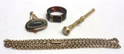 A packet of assorted Jewellery items including an early 20th Century 9ct Gold Belcher Link Neck