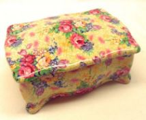 A Chintz pattern covered small Box, (for “Collect It”), 5 ½” wide