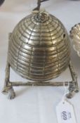 An interesting previously Silver-plated Honey Pot and Lid in the form of a Beehive, the detachable