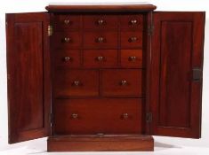 A good 19th Century Mahogany Table Top Collectors Cabinet, of rectangular form, the top with a