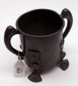 A Civic Pewter two-handled circular Loving Cup, probably formerly fitted with a glass liner,