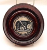 A Vintage “Russian Bears Grease, Highly Scented” Pot Lid, also inscribed “Genuine As Imported”, in a
