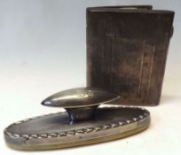 A small George V Cigarette Case of rectangular shape, (catch defective), Birmingham 1930; together