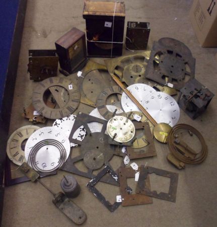 A box of assorted Antique Clock Parts
