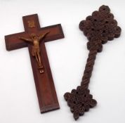 A Vintage Crucifix and a further Celtic type example, 12” and 14” long (2)