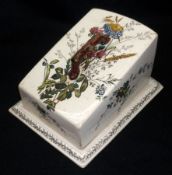 A Burgess & Leigh Covered Cheese Dish with sloping cover, decorated with the “Clover” design,