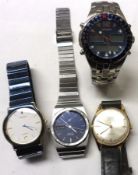 A Packet of five late 20th Century Gents Wristwatches (mechanical and quartz), including Sekonda,