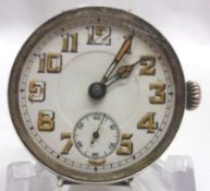 A 1st quarter of the 20th Century Import Hallmarked Silver Cased Small Wristwatch with faded