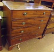 An early 19th Century Mahogany Chest with moulded edge over four full width graduated drawers on