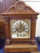 A 1st quarter of the 20th Century German Walnut Cased Large Mantel Clock, with Roman numerals to a