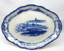 A Royal Doulton oval Platter, typically printed in blue, of shaped oval form and with the early