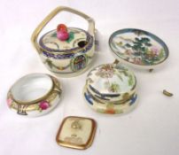 A small collection of Noritake: a circular two-handled Covered Preserve Pot, the cover with a