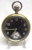 A 2nd quarter of the 20th Century Metal Cased Open Face Keyless Pocket Watch of military interest,