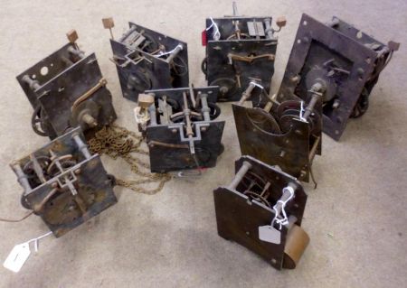 A box containing a collection of eight assorted Longcase etc Clock Movements (for restoration)