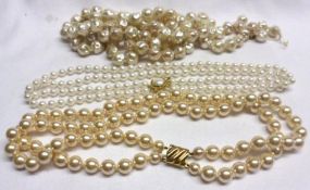 Three Pearl type Necklaces