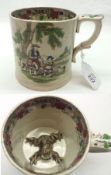 A Victorian Commemorative Frog Mug inscribed “A Matheeman 1872”, also printed and decorated in