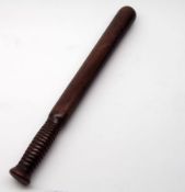 A Vintage hardwood Truncheon, 15” long