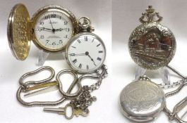 A Mixed Lot of the last quarter of the 19th Century Continental Silver Cased Fob Watch, stamped “