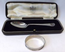 A George V cased Christening Spoon, Hanoverian shell pattern, Sheffield 1934; together with a