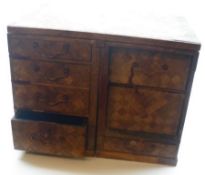 An Oriental Parquetry type Chest of rectangular form, fitted with drawers and compartment (A/F), 14”