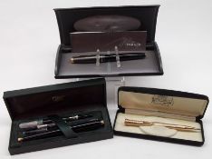 An Eversharp Gold Plated Propelling Pencil; a further Cross Fountain Pen; a Parker Biro etc