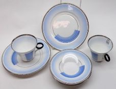 A small collection of Shelley Regent-shaped Tea Ware, decorated with the “Patches and Shades”