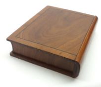 An unusual Mahogany small Single Drawer Table Top Cabinet or Humidor, formed as a book, the single